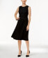 Фото #1 товара Charter Club Women's Fit Flare Dress Sleeveless Scoop Neck Ribbed Black XL