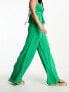 Vero Moda – Hose in leuchtendem Grün mit gesmoktem Bund und weitem Bein, Kombiteil