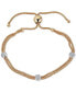 Diamond Beaded Bolo Bracelet (1/6 ct. t.w.) in Sterling Silver & 14k Gold-Plate