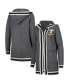 Фото #1 товара Women's Charcoal Tennessee Volunteers One More Round Tri-Blend Striped Hooded Cardigan Sweater