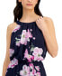 Petite Halter Floral Print Sleeveless Maxi Dress