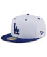 ფოტო #2 პროდუქტის Men's White Los Angeles Dodgers Throwback Mesh 59fifty Fitted Hat