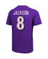 Фото #2 товара Men's Lamar Jackson Purple Baltimore Ravens Tri-Blend Name and Number T-shirt