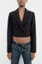 Double-breasted cropped blazer