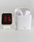 ფოტო #2 პროდუქტის Unisex LED Touch Watch and Wireless Headphones with Portable Charging Case Set