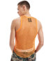 COLLUSION Unisex fishnet beach vest in orange