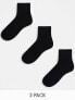 Фото #1 товара ASOS DESIGN 3 pack sports socks with terry sole and arch support in black