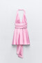 Фото #8 товара Платье из сатина с горловиной халтер ZARA