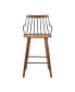 Фото #2 товара Micah Walnut and Metal Modern Counter Height Bar Stool