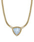 ფოტო #1 პროდუქტის Gold-Tone Semi Precious Triangle Stone Necklace