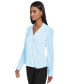 ფოტო #3 პროდუქტის Women's Pleated-Cuff V-Neck Blouse