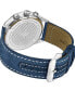 ფოტო #2 პროდუქტის Men's Chrono Dark Blue Canvas with Light Blue Contrast Stitching Strap Watch 42mm