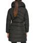 Фото #2 товара Women's Faux-Sherpa Collar Hooded Stretch Puffer Coat, Created for Macy's