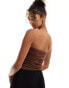 Фото #4 товара ASOS DESIGN ruched bandeau top in brown