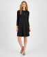 Фото #1 товара Women's Metallic-Knit Flared Dress