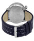 Men's Wallabout Navy Blue Leather Watch 44mm