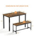 Фото #4 товара Rustic Dining & Bar Set, Industrial Style, 43.3"L X23.6"W X 29.9"H