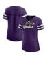 ფოტო #1 პროდუქტის Women's Purple Baltimore Ravens Plus Size Original State Lace-Up T-shirt