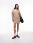 Фото #1 товара Topshop – Flauschiges Oversize-Strickkleid in Hellbeige mit Rundhalsausschnitt