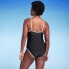 Фото #3 товара Women's Contrast Binding Medium Coverage One Piece Swimsuit - Kona Sol Black XS