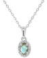 ფოტო #1 პროდუქტის Labradorite & Diamond Accent Oval 18" Pendant Necklace in Sterling Silver (Also in Onyx, & Turquoise)