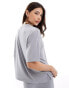 Pieces slinky super soft boxy t-shirt co-ord in grey