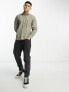 New Look long sleeve poplin shirt in light khaki