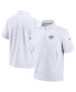 ფოტო #1 პროდუქტის Men's White Green Bay Packers Sideline Coach Short Sleeve Hoodie Quarter-Zip Jacket