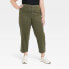 Фото #1 товара Women's High-Rise Barrel Leg Pants - Universal Thread Green 17