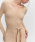 Фото #4 товара Women's Belt Detail Knitted Midi Dress