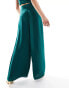 ASOS DESIGN wide leg co-ord trouser in dark green