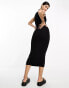 Фото #4 товара ASOS DESIGN sculpted knitted sleeveless maxi dress in black