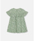 Girl Muslin Dress With Frill Green Jasmine Flower Print - Child