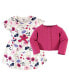 ფოტო #4 პროდუქტის Baby Girls Baby Organic Cotton Dress and Cardigan 2pc Set, Pink Botanical