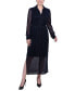 Фото #1 товара Платье с поясом NY Collection длинное сетчатое Plisse款式