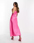 Фото #3 товара Y.A.S Bridesmaid jacquard satin cami midi dress in pink