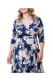 Фото #2 товара Plus Size Signature Print Wrap Dress