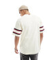 Фото #8 товара Tommy Hilfiger monotype sleeve colourblock t-shirt in cream