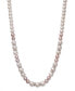 ფოტო #1 პროდუქტის Natural Pink and White Cultured Freshwater Pearl 7-10.5mm AA Quality and Cubic Zirconia Accent Necklace in Sterling Silver, 18"