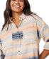 Juniors' Trippin Flannel Cotton Printed Shirt