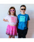 ფოტო #2 პროდუქტის Little and Big Girls Big Sis Patch Short Sleeve T-Shirt