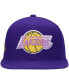 ფოტო #3 პროდუქტის Men's Purple Los Angeles Lakers Hardwood Classics Snapback Hat