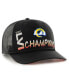 Фото #3 товара Men's '47 Black Los Angeles Rams Super Bowl LVI Champions Sunset Trucker Adjustable Hat
