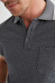 Фото #3 товара Regular Fit Polo Yaka Şerit Detaylı Kısa Kollu Tişört