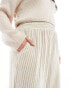 ONLY Curve high waist trouser in beige & brown stripe