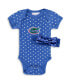 ფოტო #1 პროდუქტის Girls Newborn and Infant Royal Florida Gators Hearts Bodysuit and Headband Set