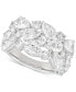 Фото #1 товара Cubic Zirconia Mixed Cut Cluster Statement Ring in Sterling Silver