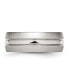 Stainless Steel Polished Brushed Edge 8mm Grooved Band Ring