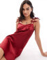 Фото #3 товара ASOS DESIGN bow strap satin mini dress in red