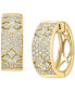 Фото #1 товара EFFY® Diamond Pavé Flower Small Huggie Hoop Earrings (7/8 ct. t.w.) in 14k Gold, 0.625"